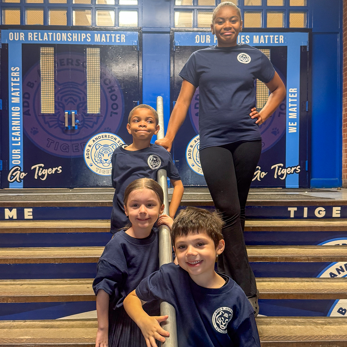 Anderson School Students wearing uniforms